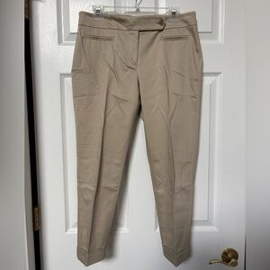 Ann Taylor LOFT Marisa Modern Tan Capri Stretch Pants w/Cuff Sz 6 (sm pull) NWT